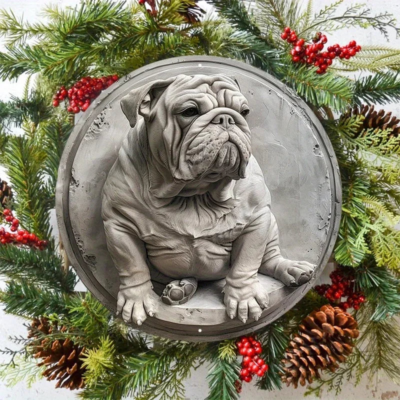 Bulldog Clay Style Metal Decor