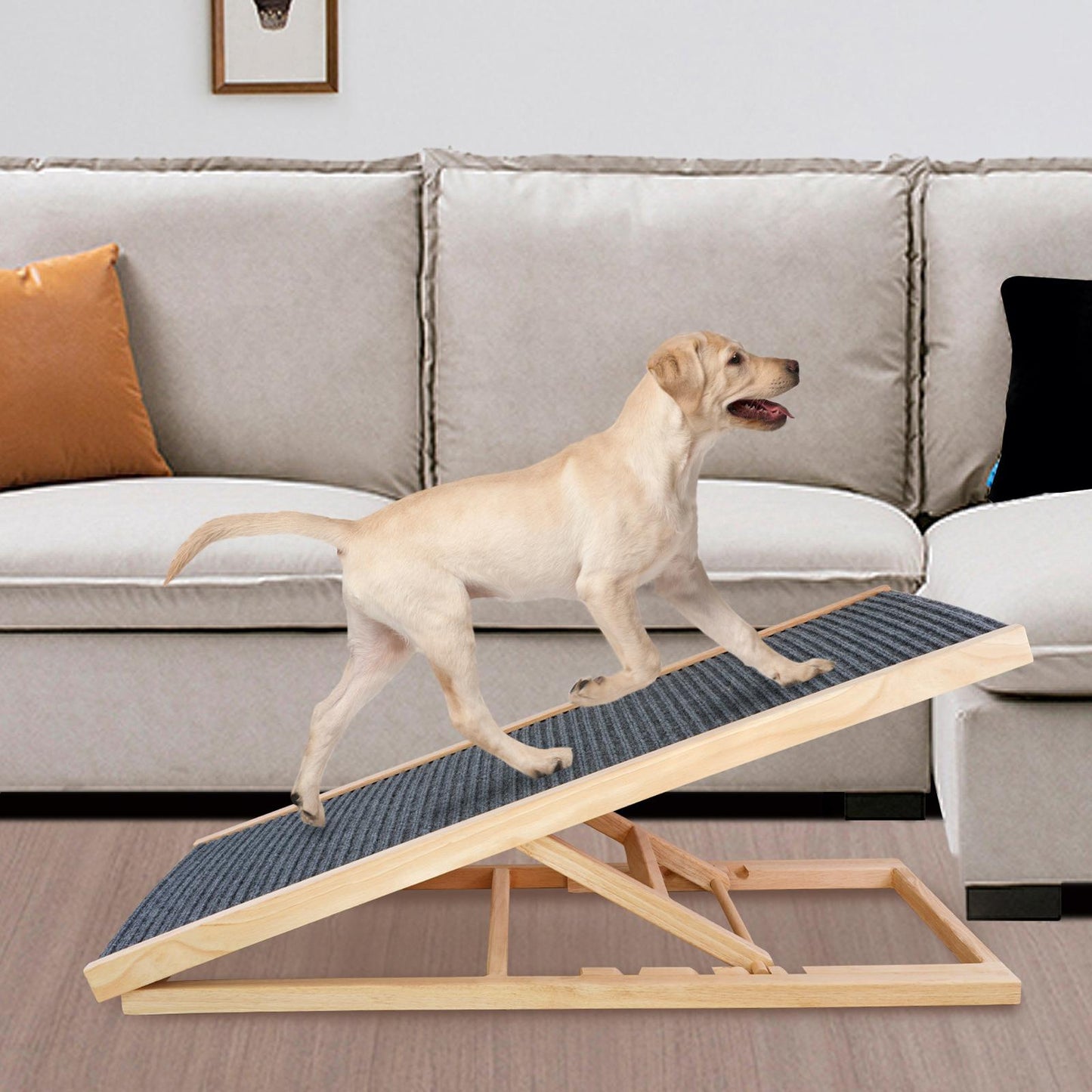 Adjustable Wooden Dog Ramp Ladder