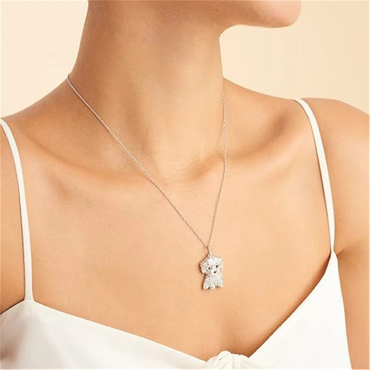 Exquisite Maltese Pendant Necklace