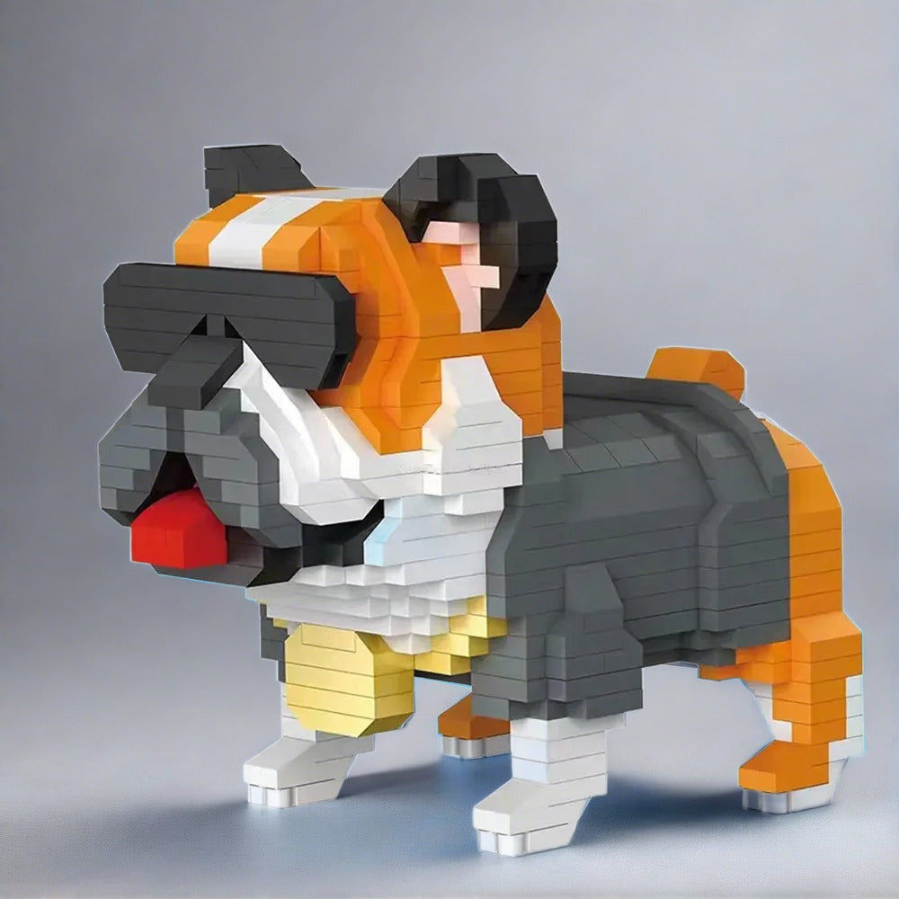 DIY Bulldog Building Blocks Toy