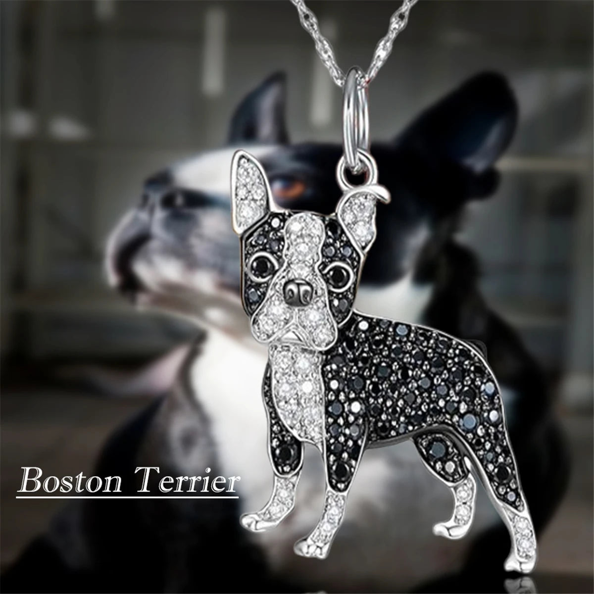 Exquisite Boston Terrier Pendant Necklace