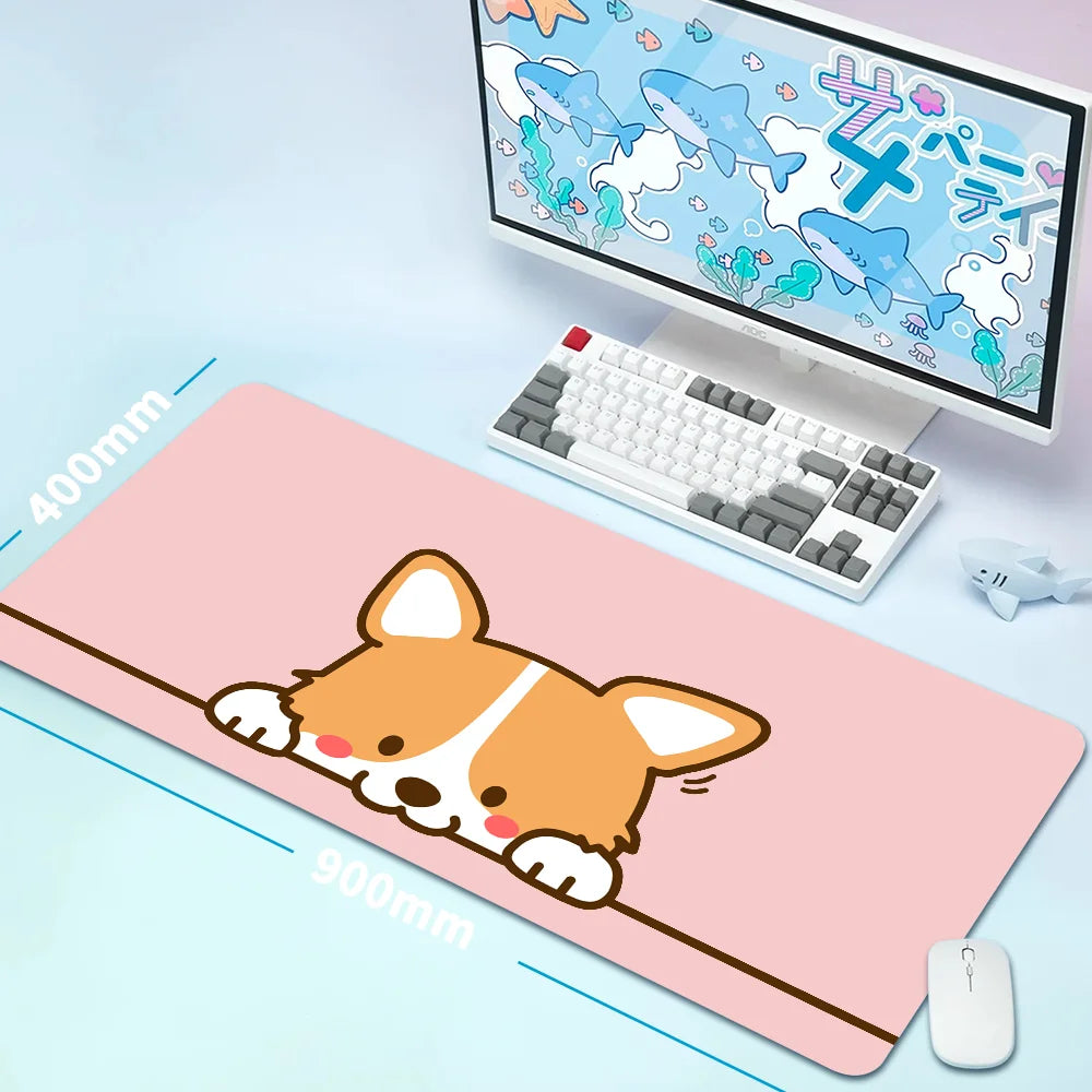 Corgi Keyboard Mouse Pad