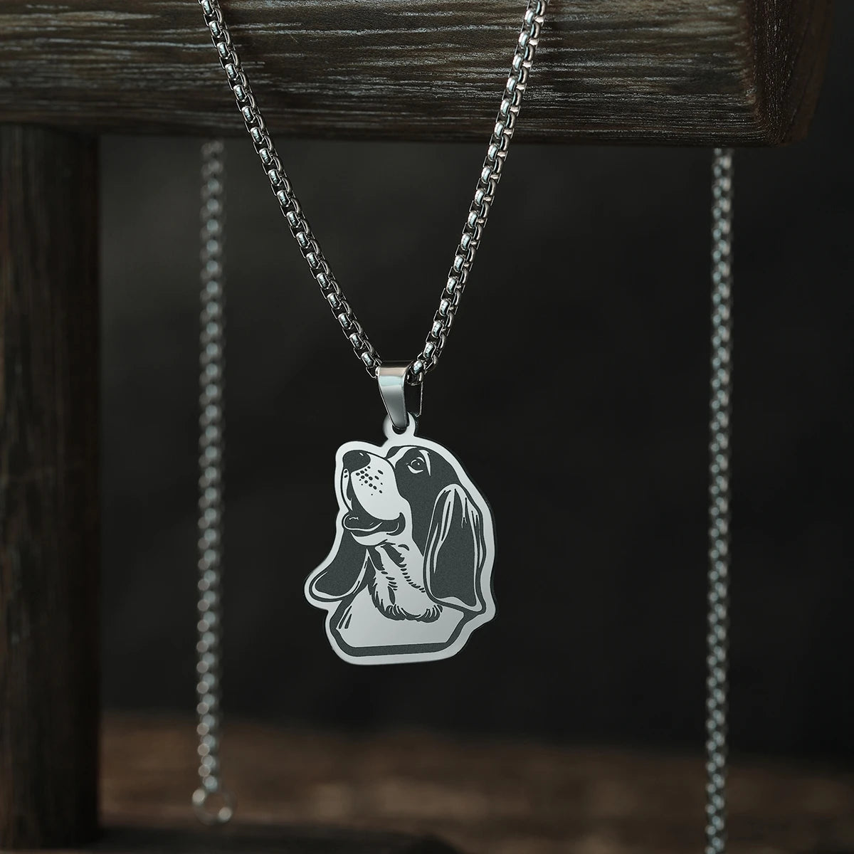 Vintage Basset Hound Pendant Necklace