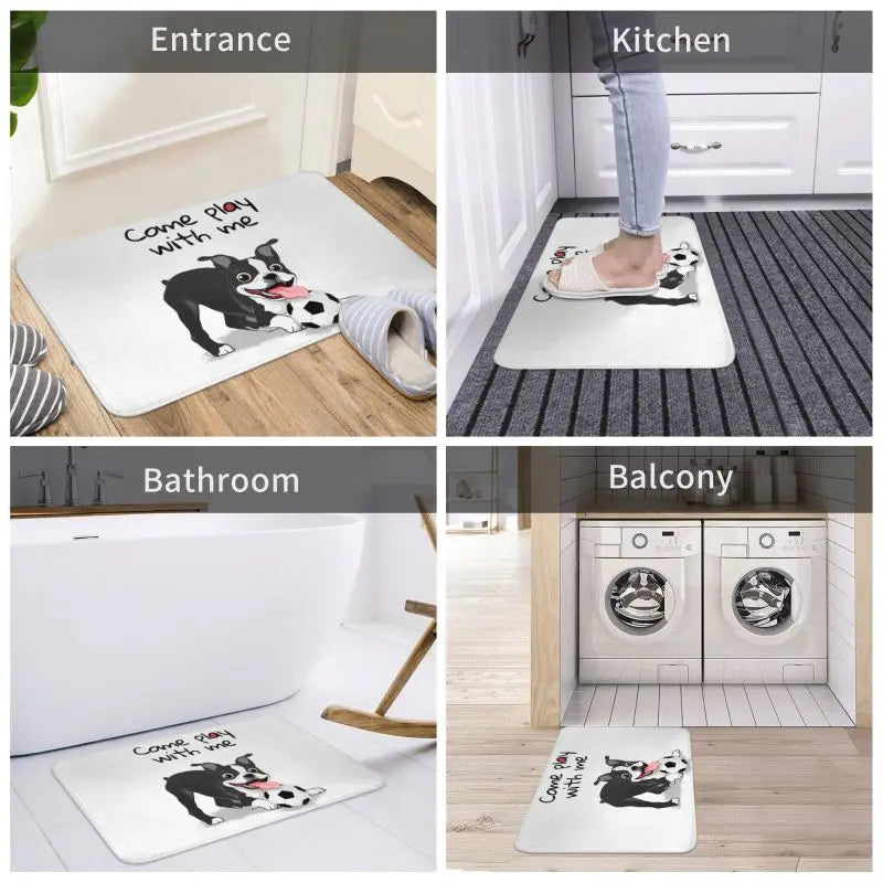 Adorable Boston Terrier Doormat