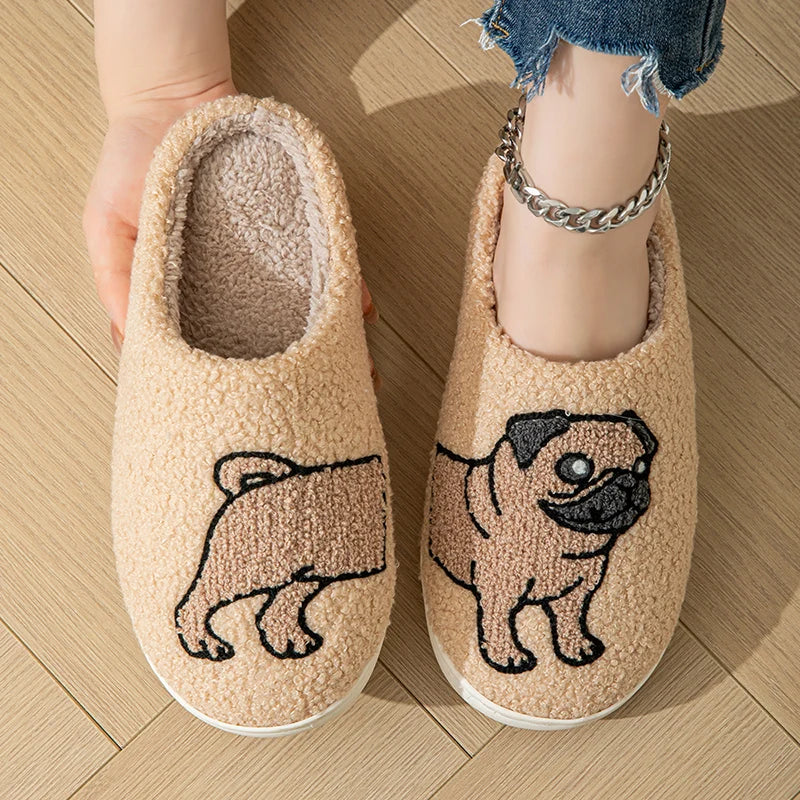 Fluffy Pug Home Slipper