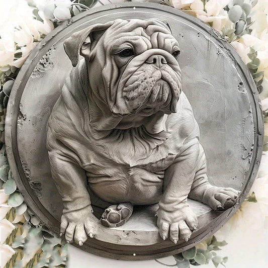 Bulldog Clay Style Metal Decor