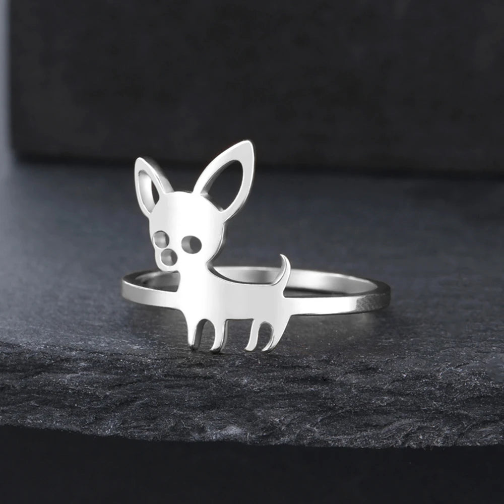 Chihuahua Stainless Steel Ring