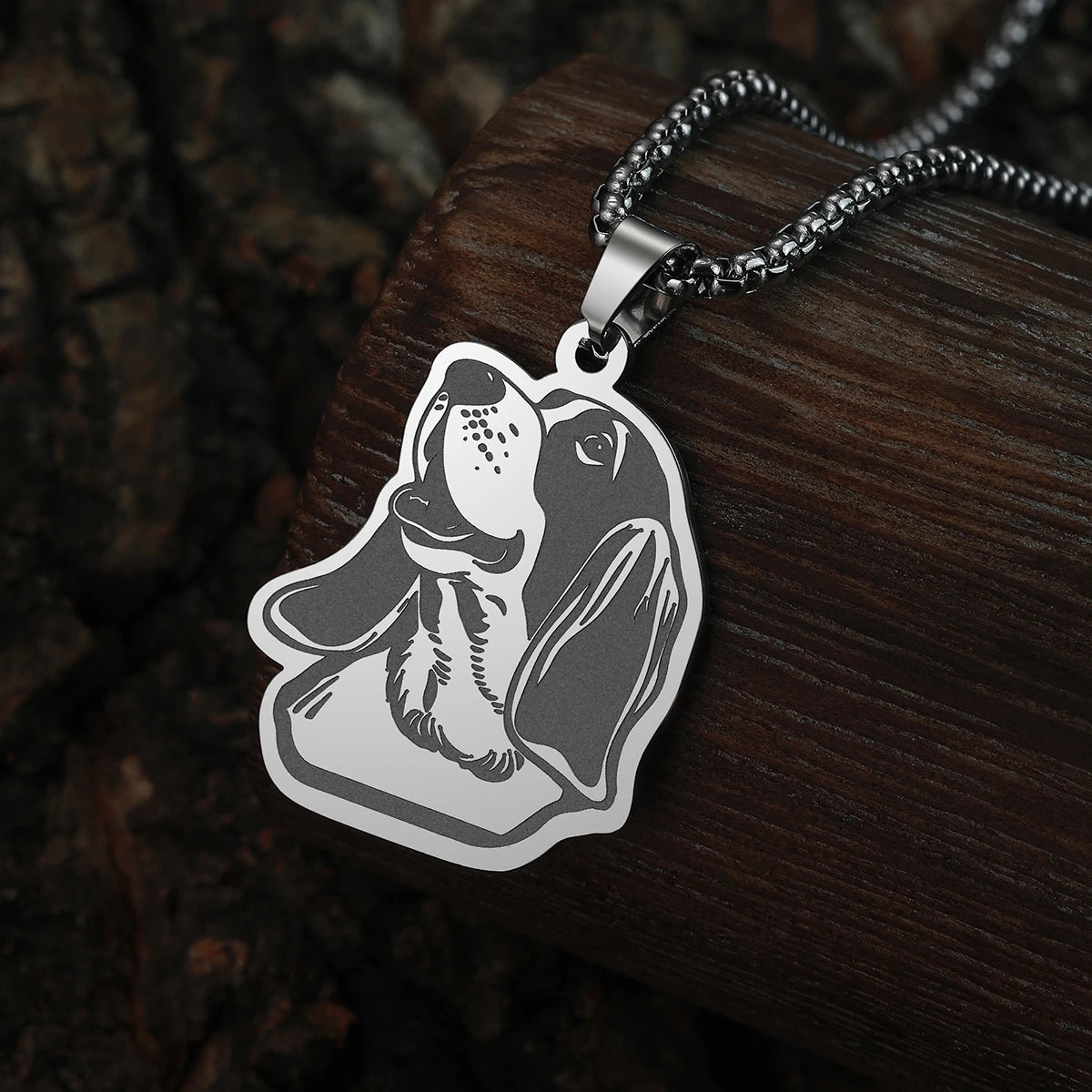 Vintage Basset Hound Pendant Necklace