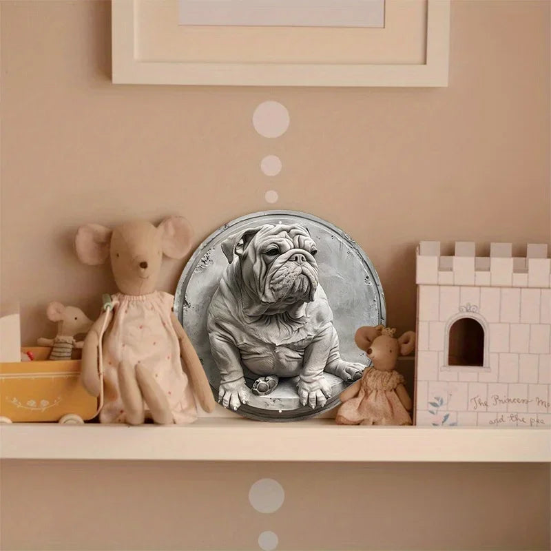 Bulldog Clay Style Metal Decor