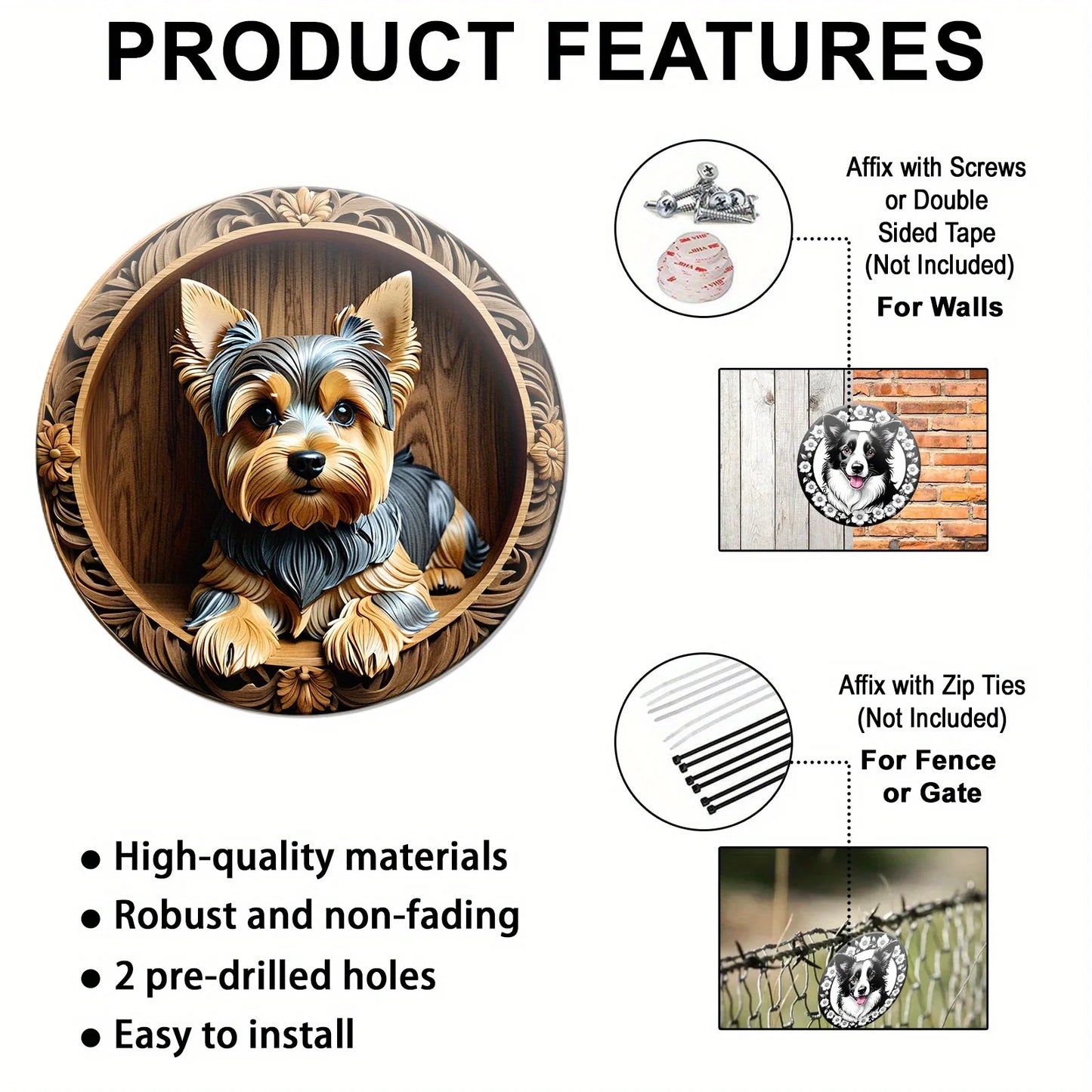 Yorkie Metal Home Decor