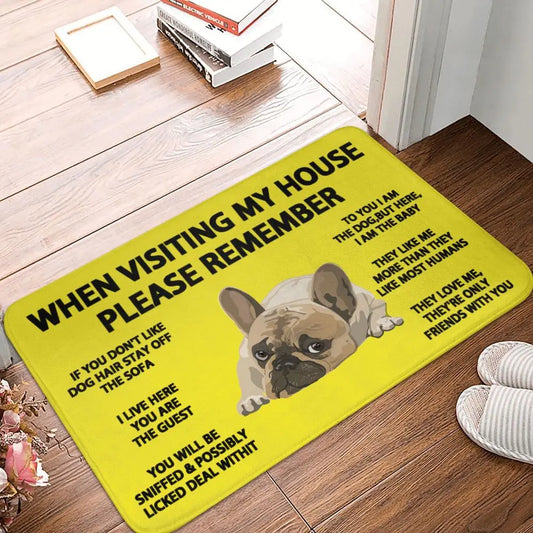 Frenchie Home Rules Doormat