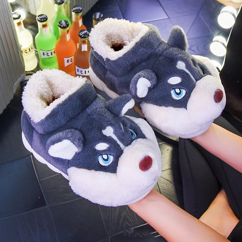 Husky Fur Home Slippers