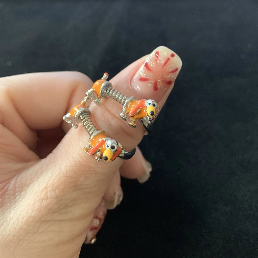 Adjustable Dachshund Metal Rings