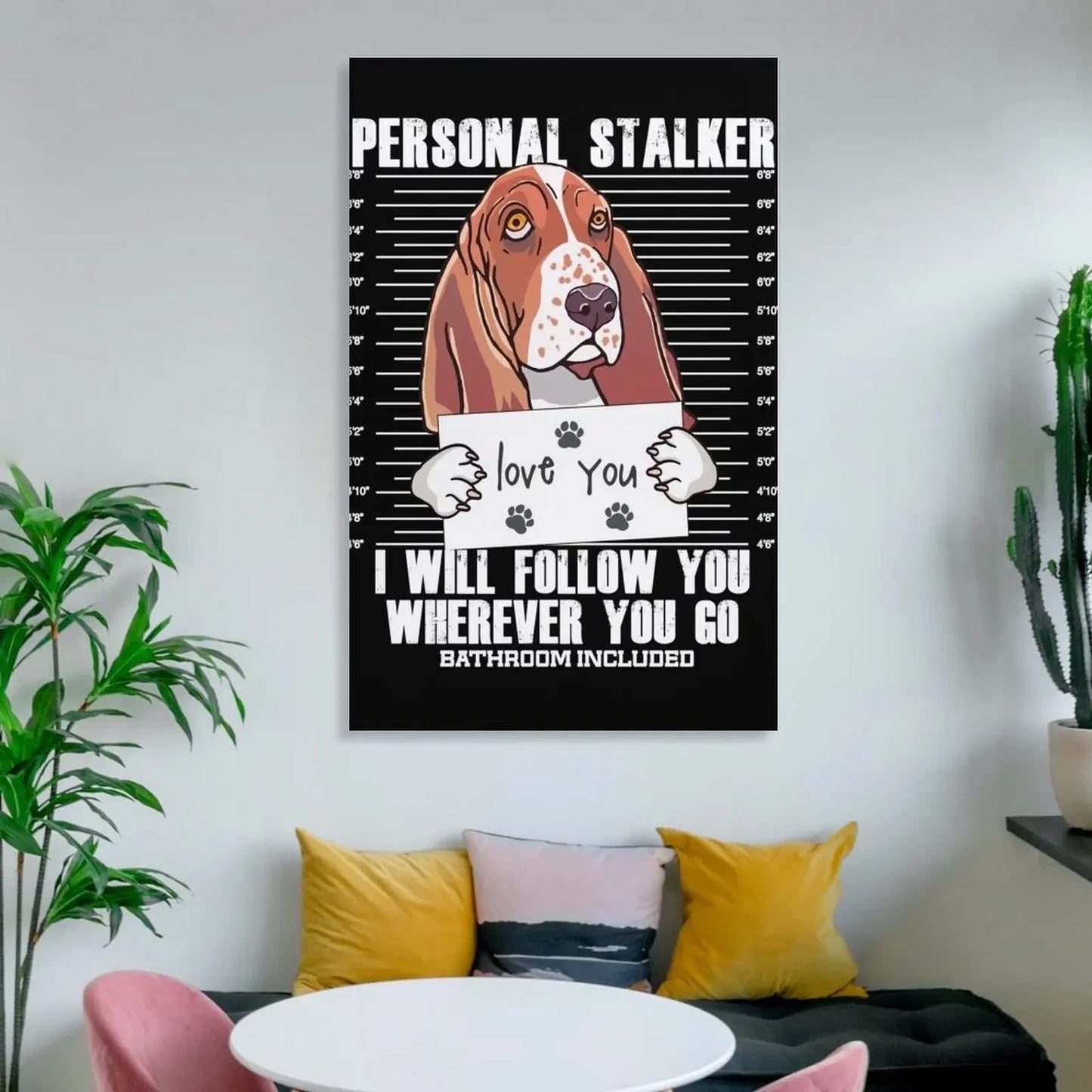 Funny Basset Hound Canvas Poster