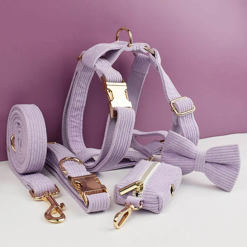 Pink Purple Dog Harness Set