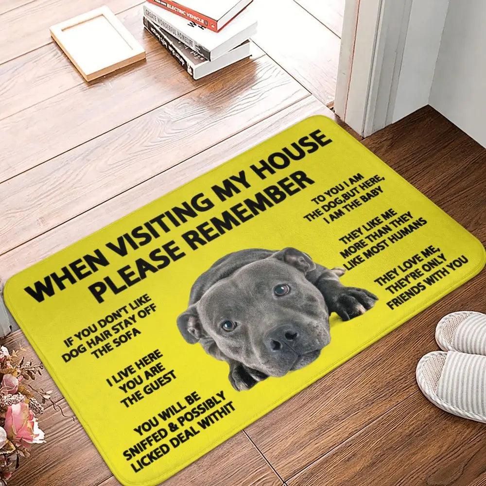 Pitbull Home Rules Doormat