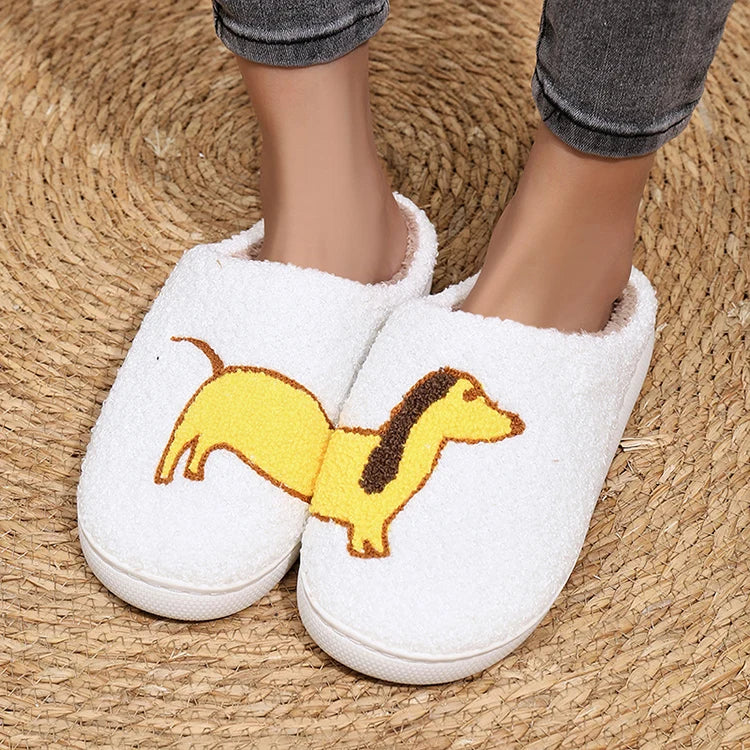 Dachshund Fluffy Indoor Slippers