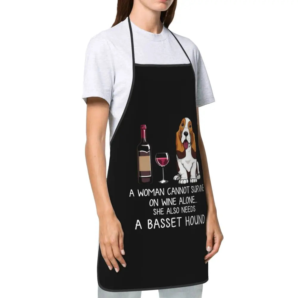 Basset Hound & Wine Apron