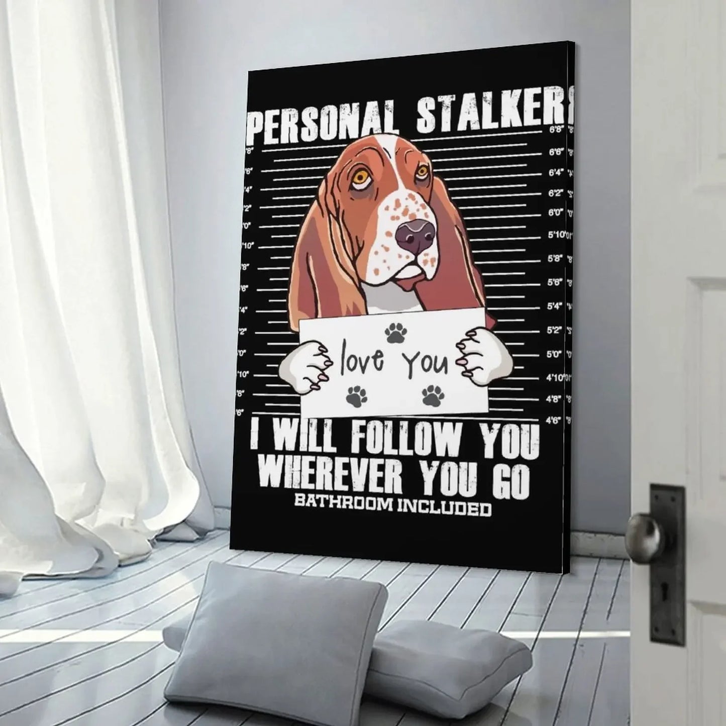 Funny Basset Hound Canvas Poster