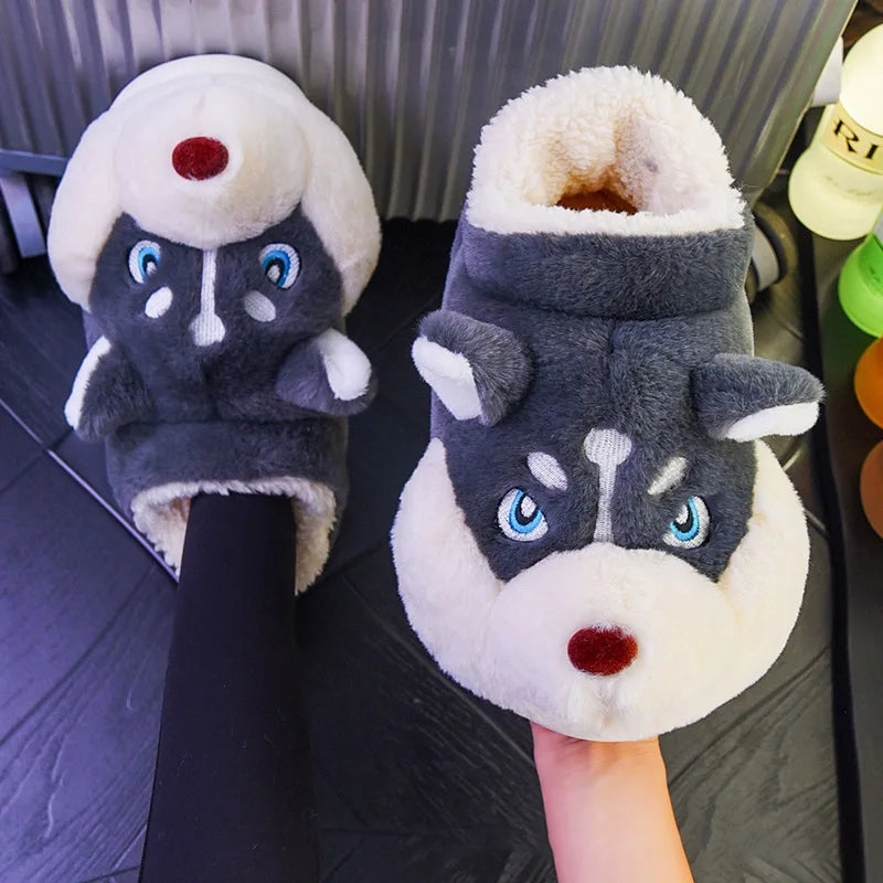 Husky Fur Home Slippers