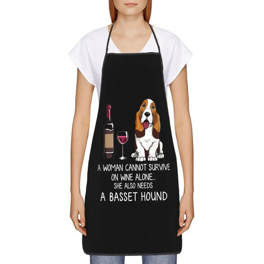 Basset Hound & Wine Apron