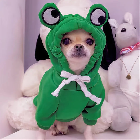 Chihuahua Autumn Winter Frog Hoodie Costume