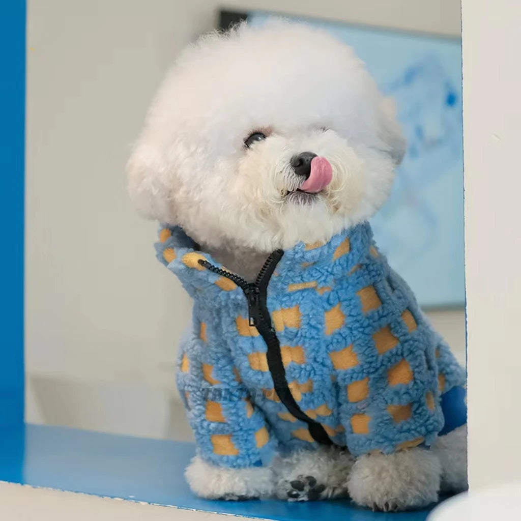 Bichon Frise Plaid Winter Sweater