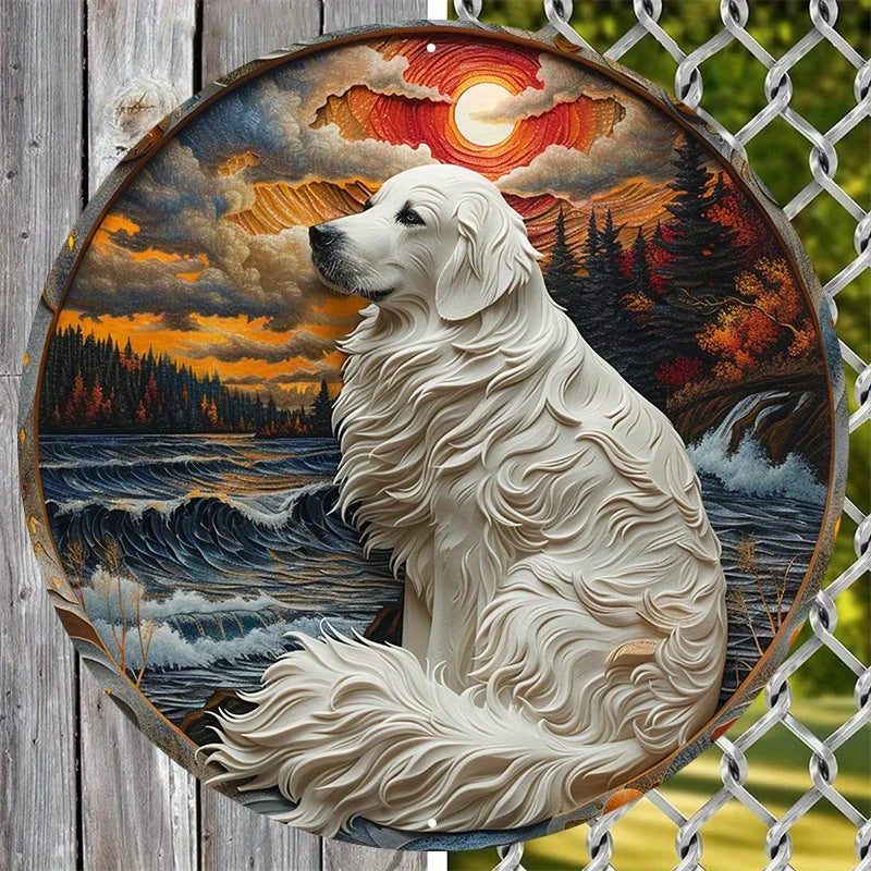 Golden Retriever Round Wall Decor