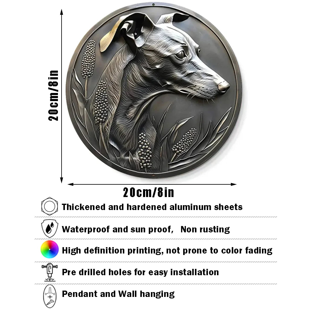 Whippet Art Metal Sign