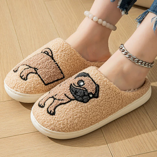 Fluffy Pug Home Slipper