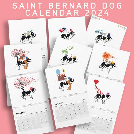 Saint Bernard Wall Calendar 2024