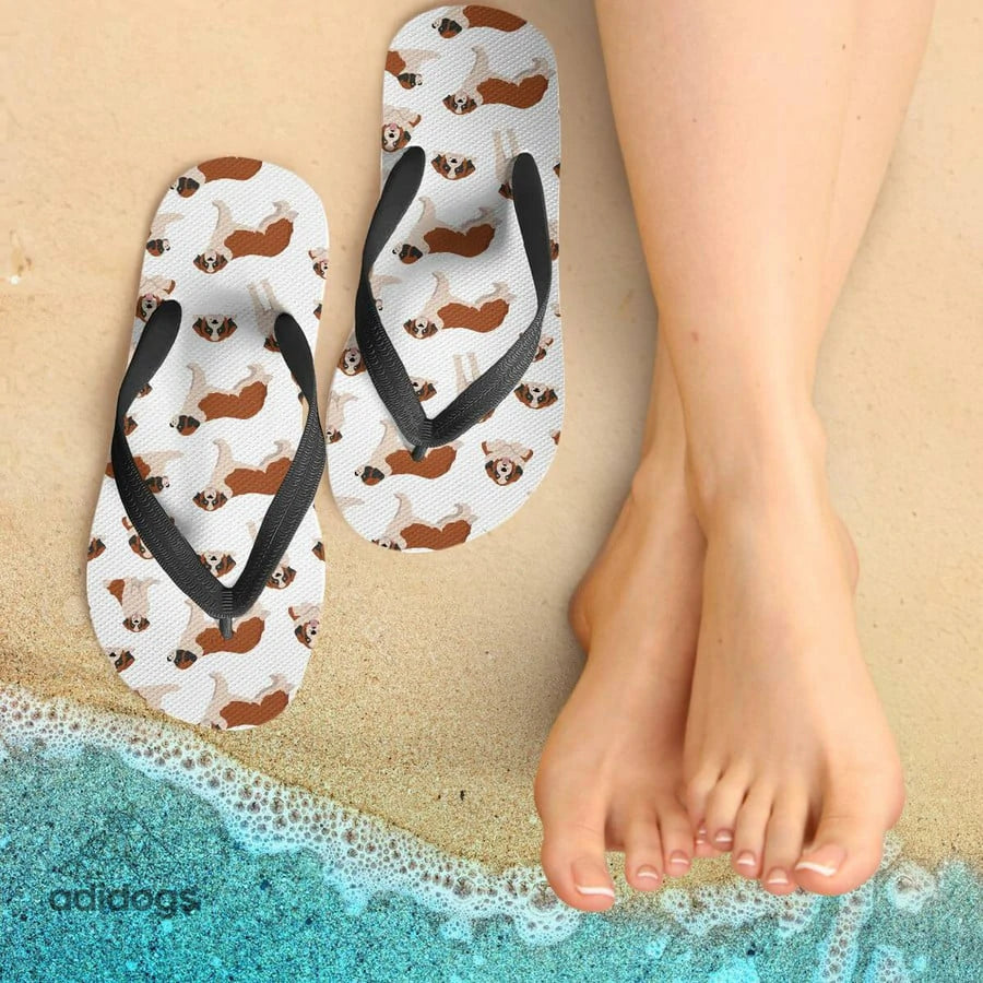 Saint Bernard Lovers Flip Flops