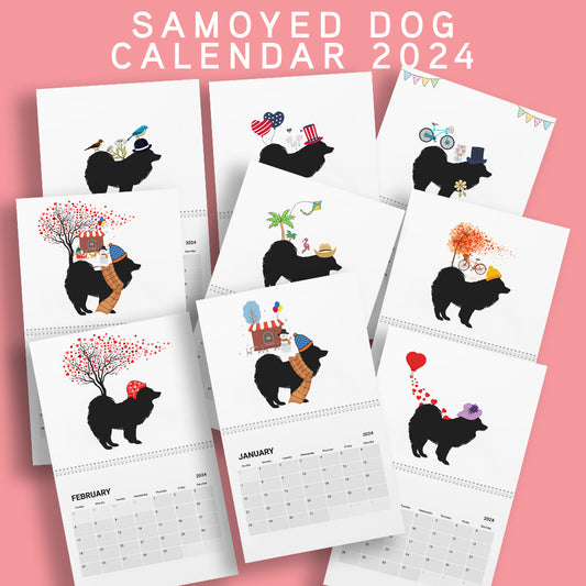 Samoyed Wall Calendar 2024