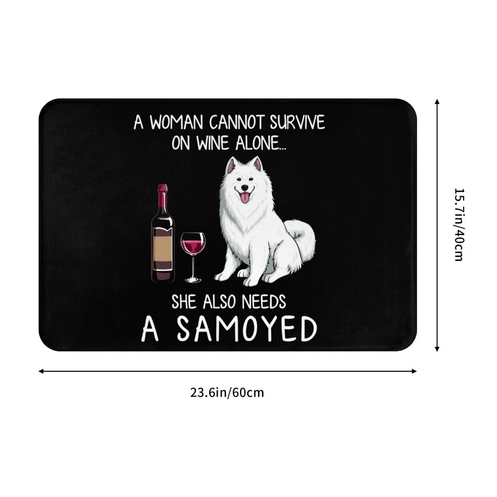 Samoyed & Wine Doormat