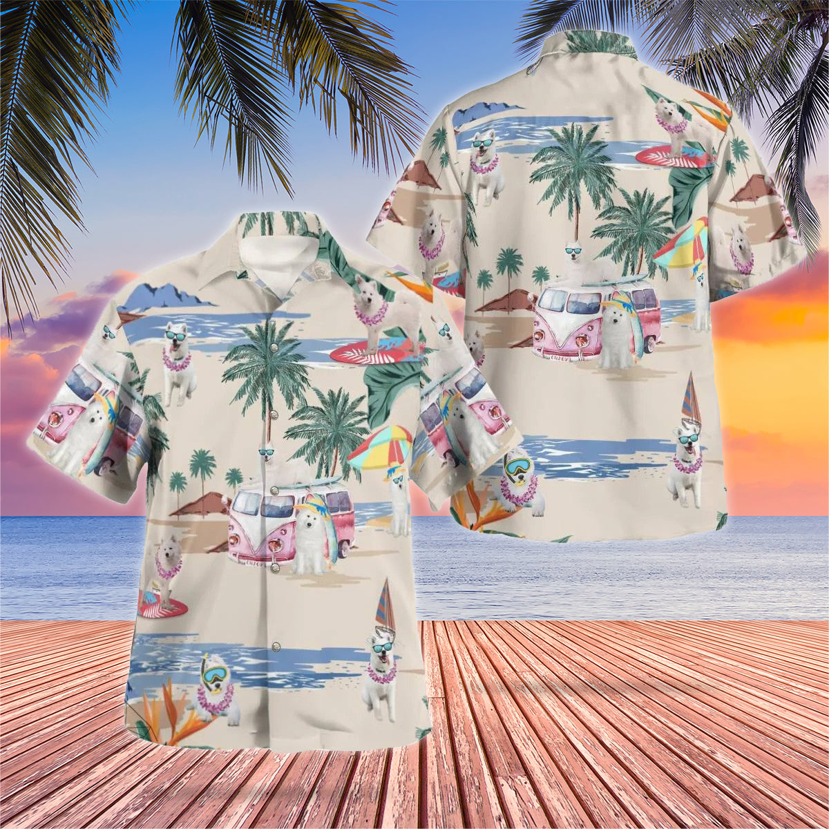 Samoyed Beach Hawaii Shirts