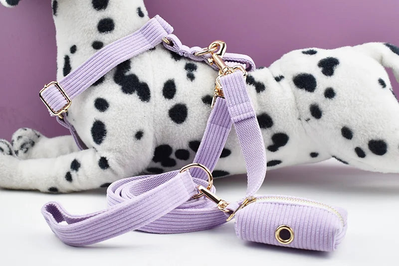 Pink Purple Dog Harness Set