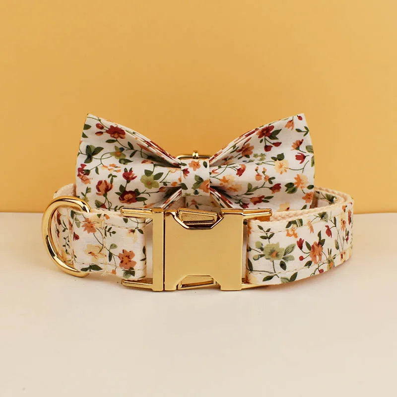 Personalized Floral Dog Harness Set