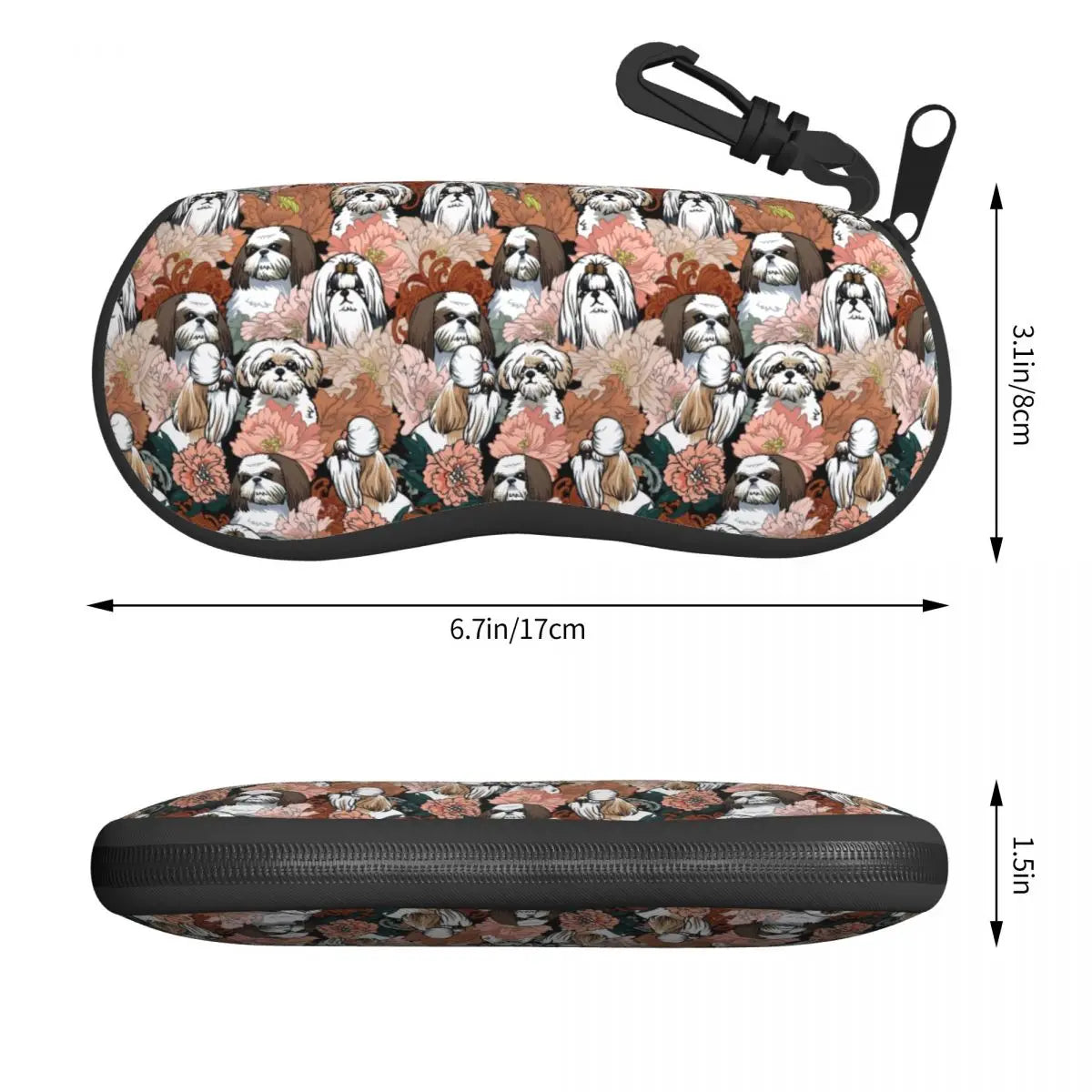 Shih Tzu Floral Eyewear Case