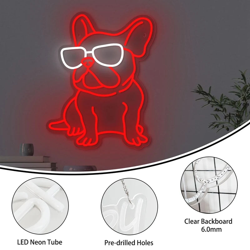 Frenchie LED Sign Decor