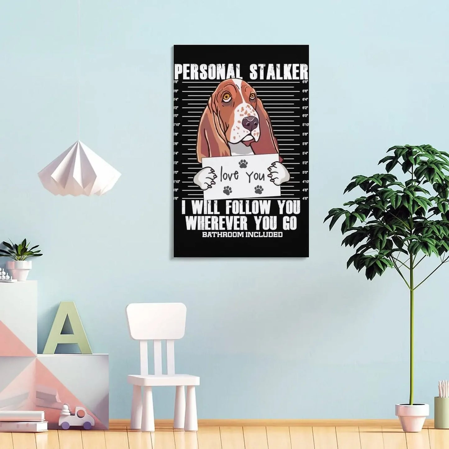 Funny Basset Hound Canvas Poster