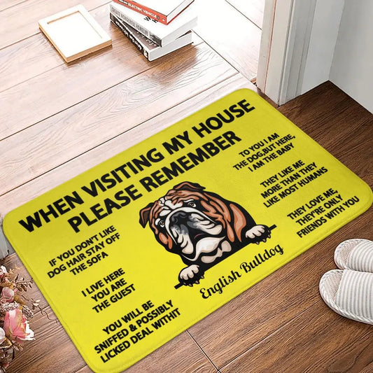 Bulldog Home Rules Doormat