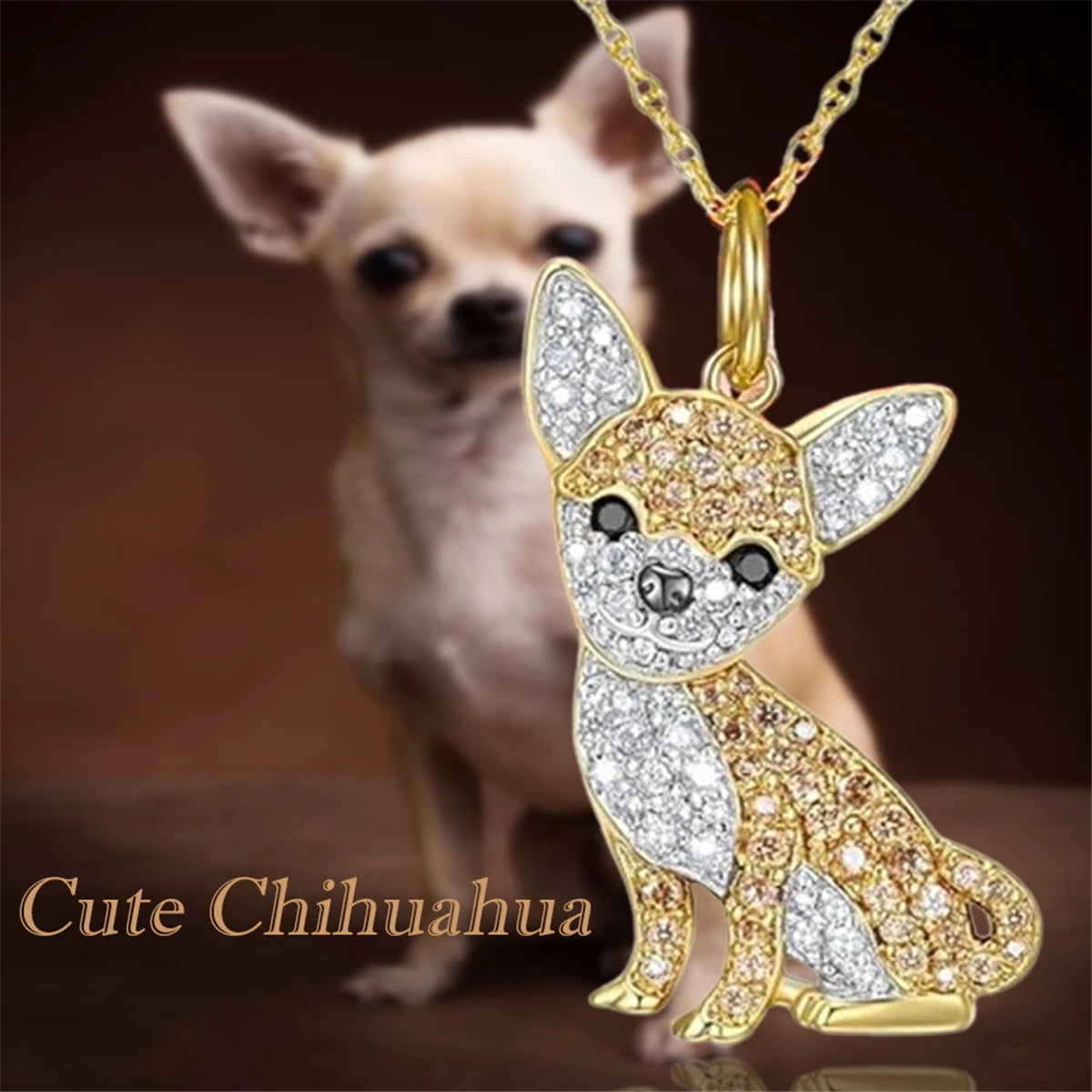 Elegant Chihuahua Pendant Necklace