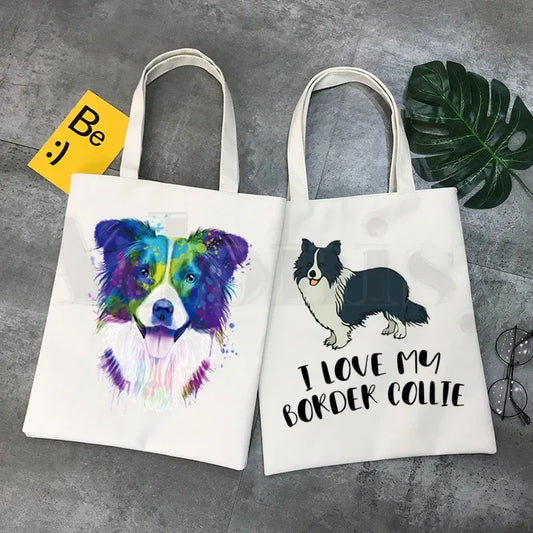 Border Collie Art Shoulder Bag