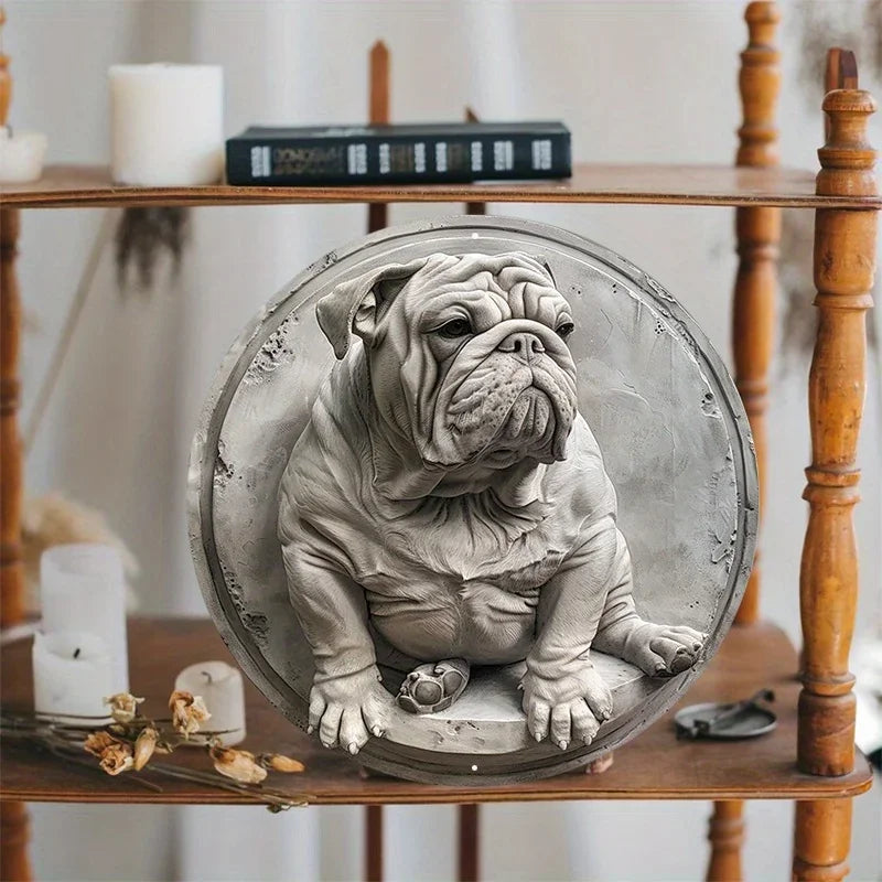 Bulldog Clay Style Metal Decor