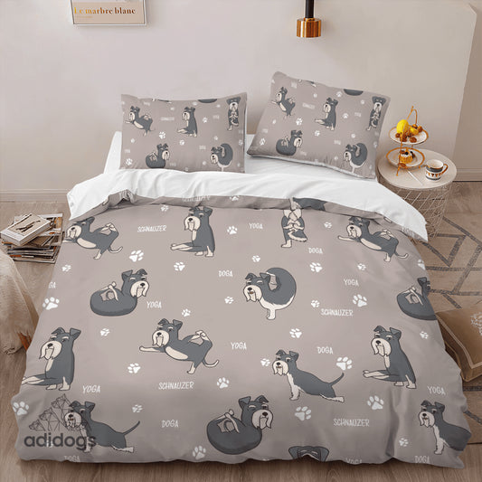 Schnauzer Yoga Bedding Set