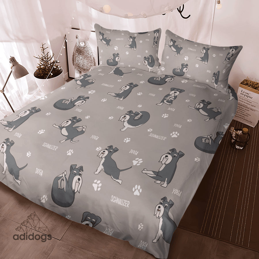 Schnauzer Yoga Bedding Set