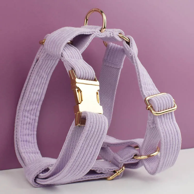 Pink Purple Dog Harness Set