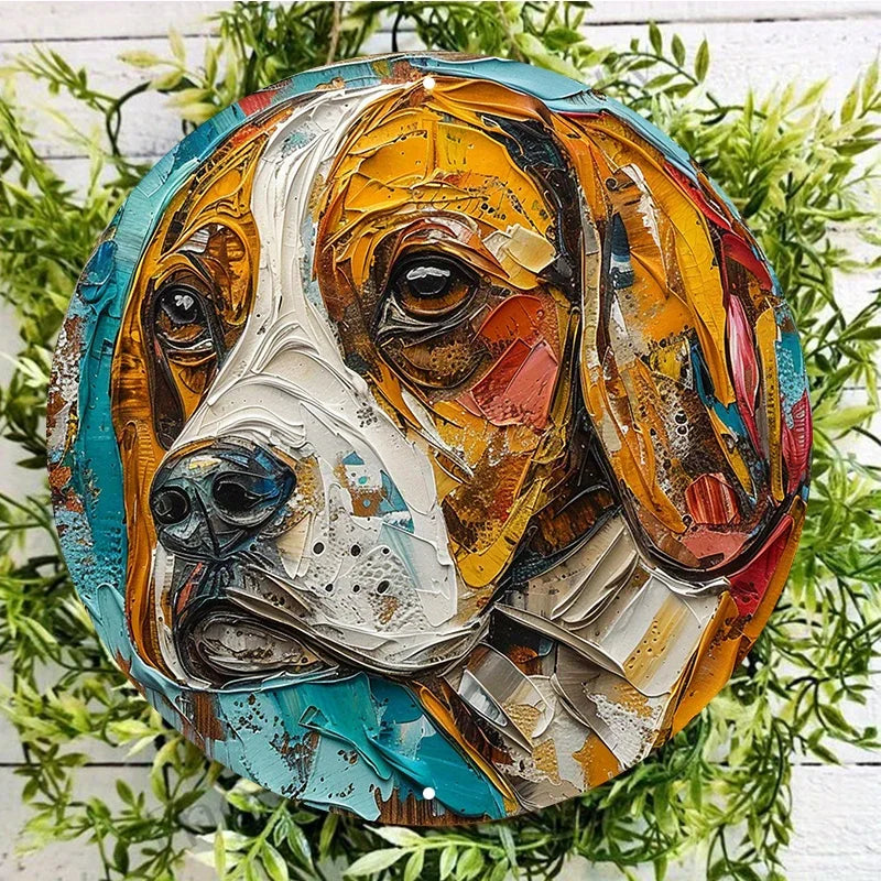 Beagle Abstract Art Metal Sign