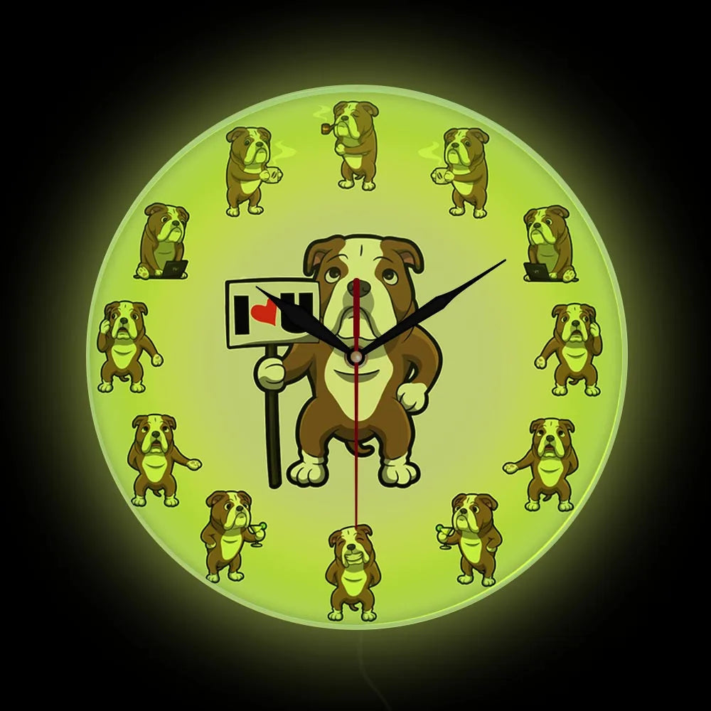 Bulldog Daily Life Wall Clock