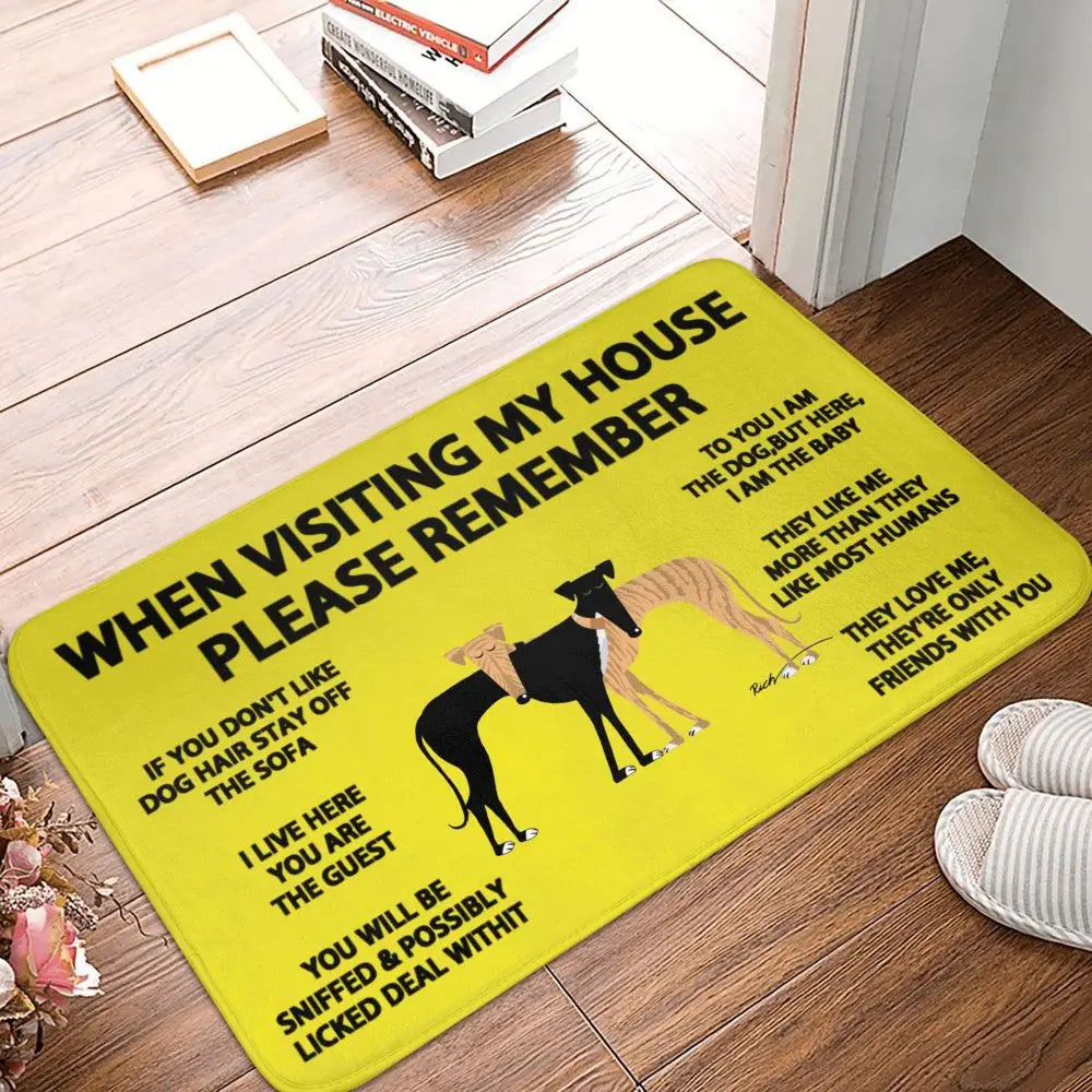 Whippet Home Rules Doormat